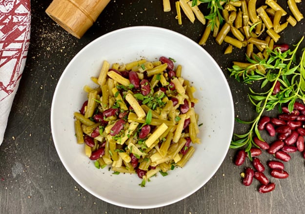 סלט שעועית ירוקה וצהובה