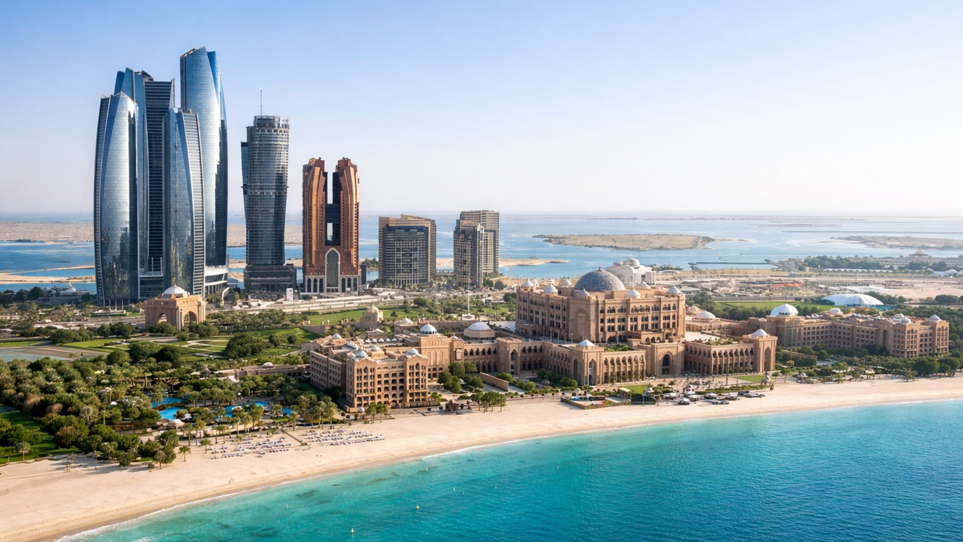 Vue du quartier Corniche Abu Dhabi à Abu Dhabi, EAU