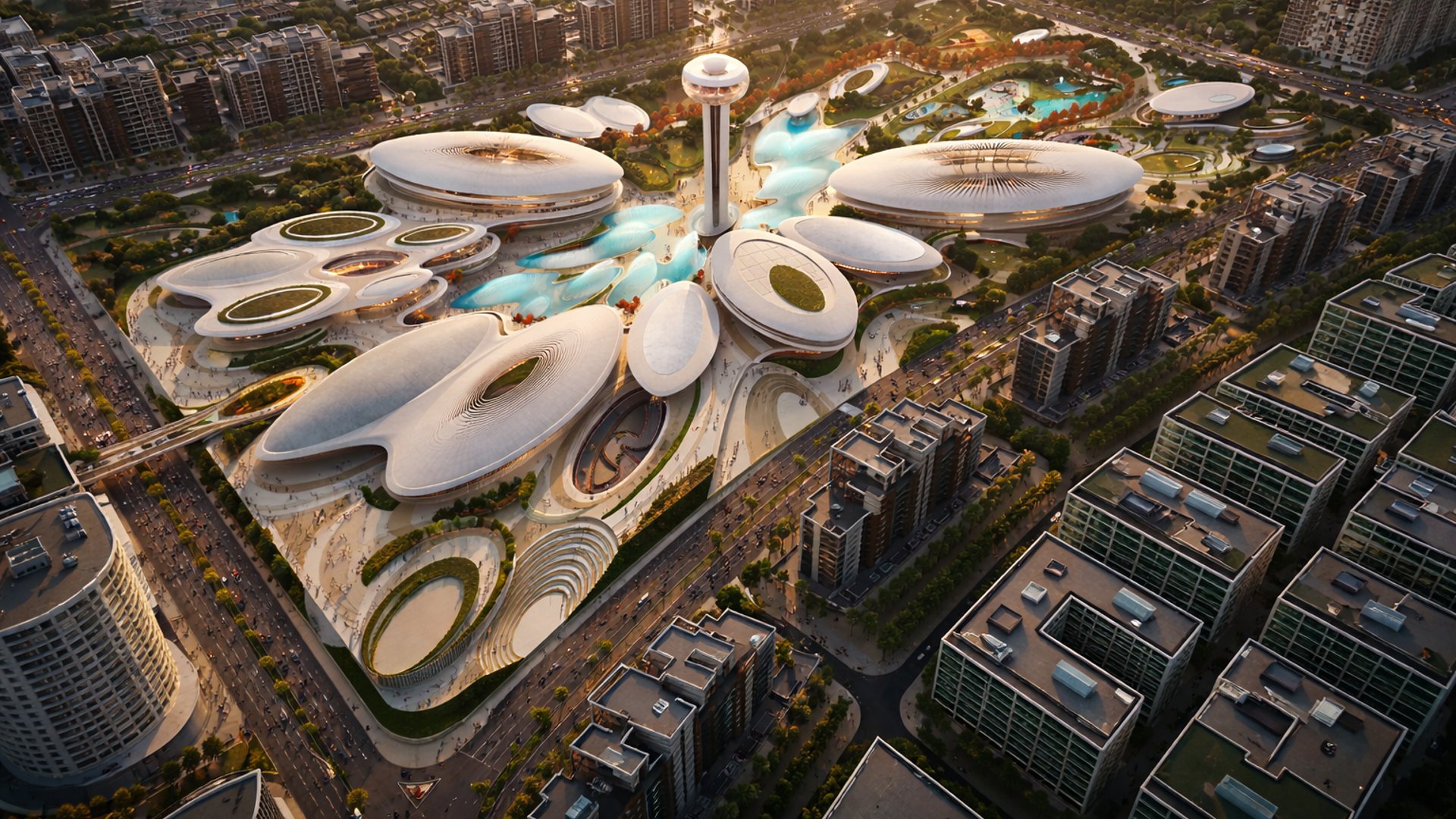 Vue du quartier Aljada à Sharjah, EAU