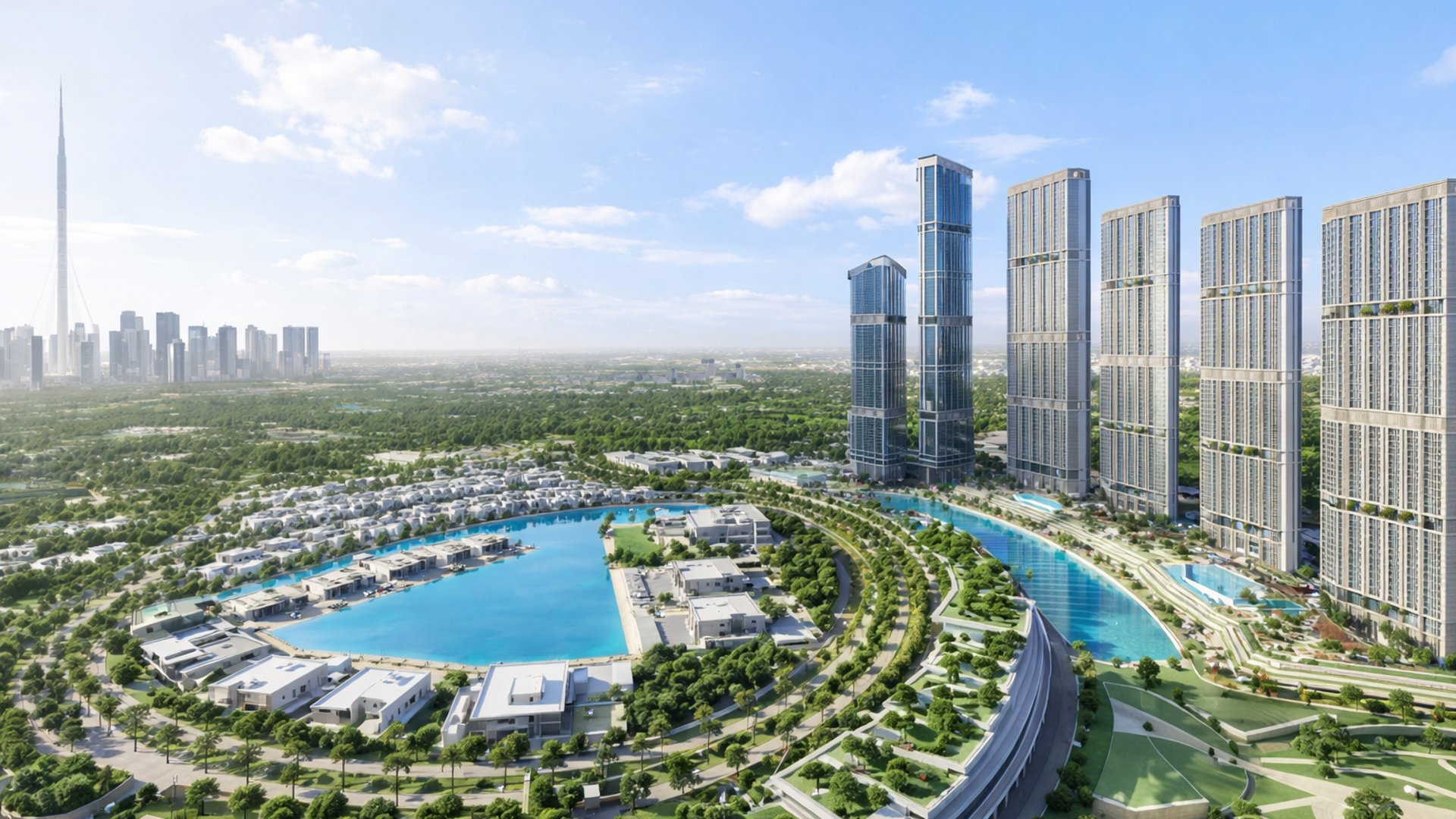 Bukadra，迪拜：新兴综合用途区域，拥有现代住宅开发、泻湖景观和绿色开放空间，可直接连接 Downtown Dubai，并靠近 Burj Khalifa 与 Dubai Creek