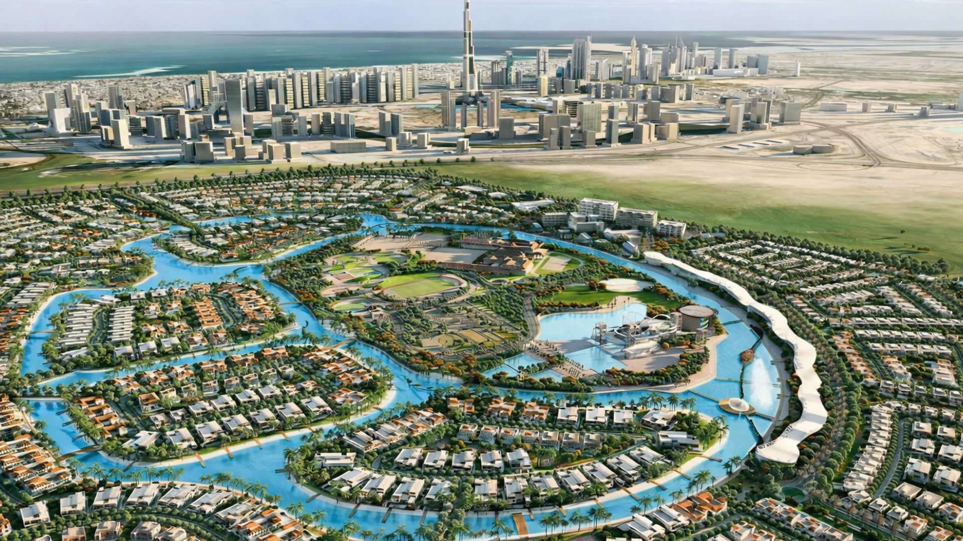 District One Dubai, exklusives Luxus-Wohnquartier mit Villen am Wasser, Kristalllagune und hochwertigem Wohnumfeld