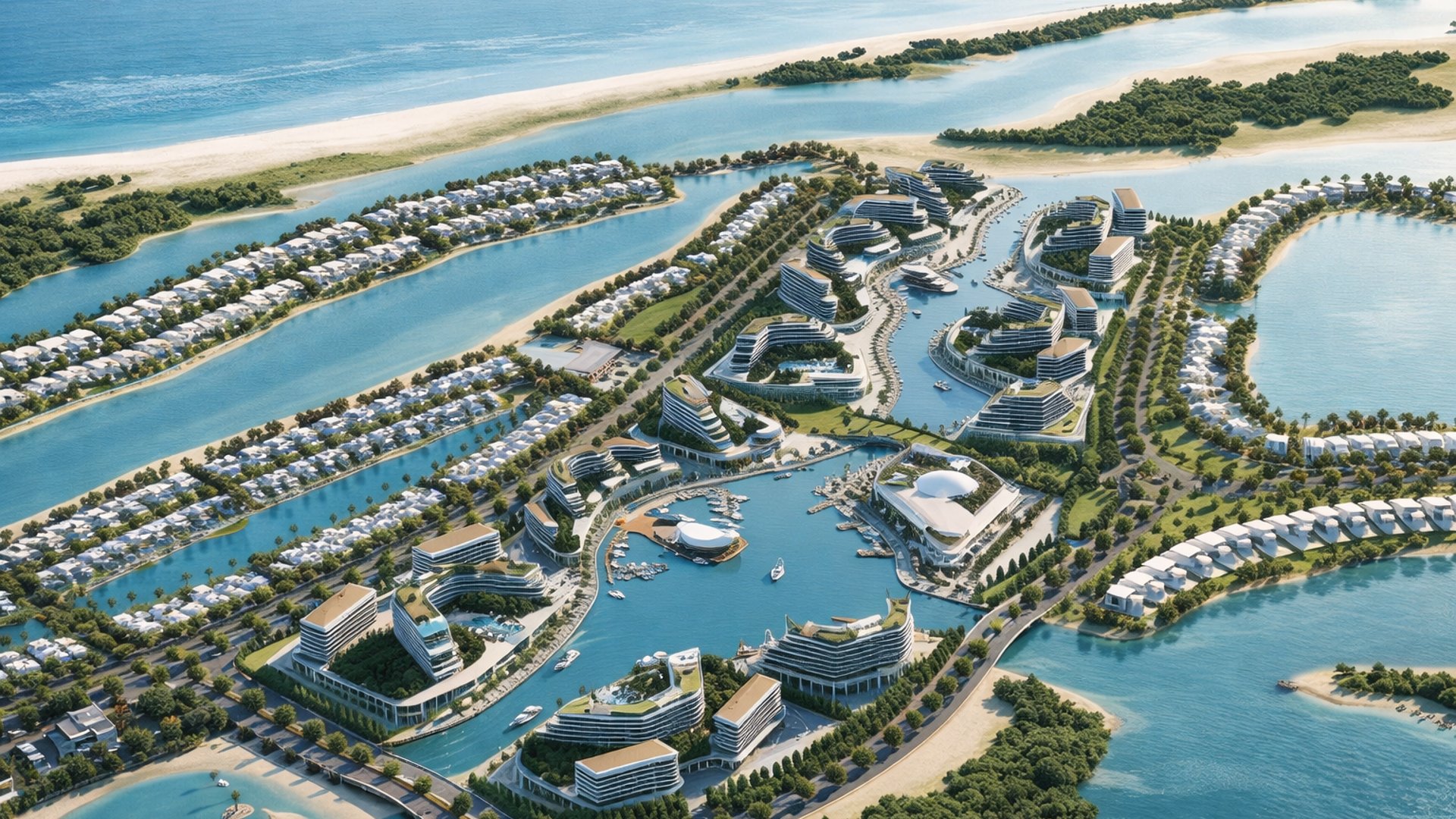 Sobha Coral Beach Villas Siniya Islands von Sobha, Luxusvillen am Wasser in Umm Al Quwain mit Lagunenblick und groß angelegtem Wohnquartier im Stil einer Ferienanlage