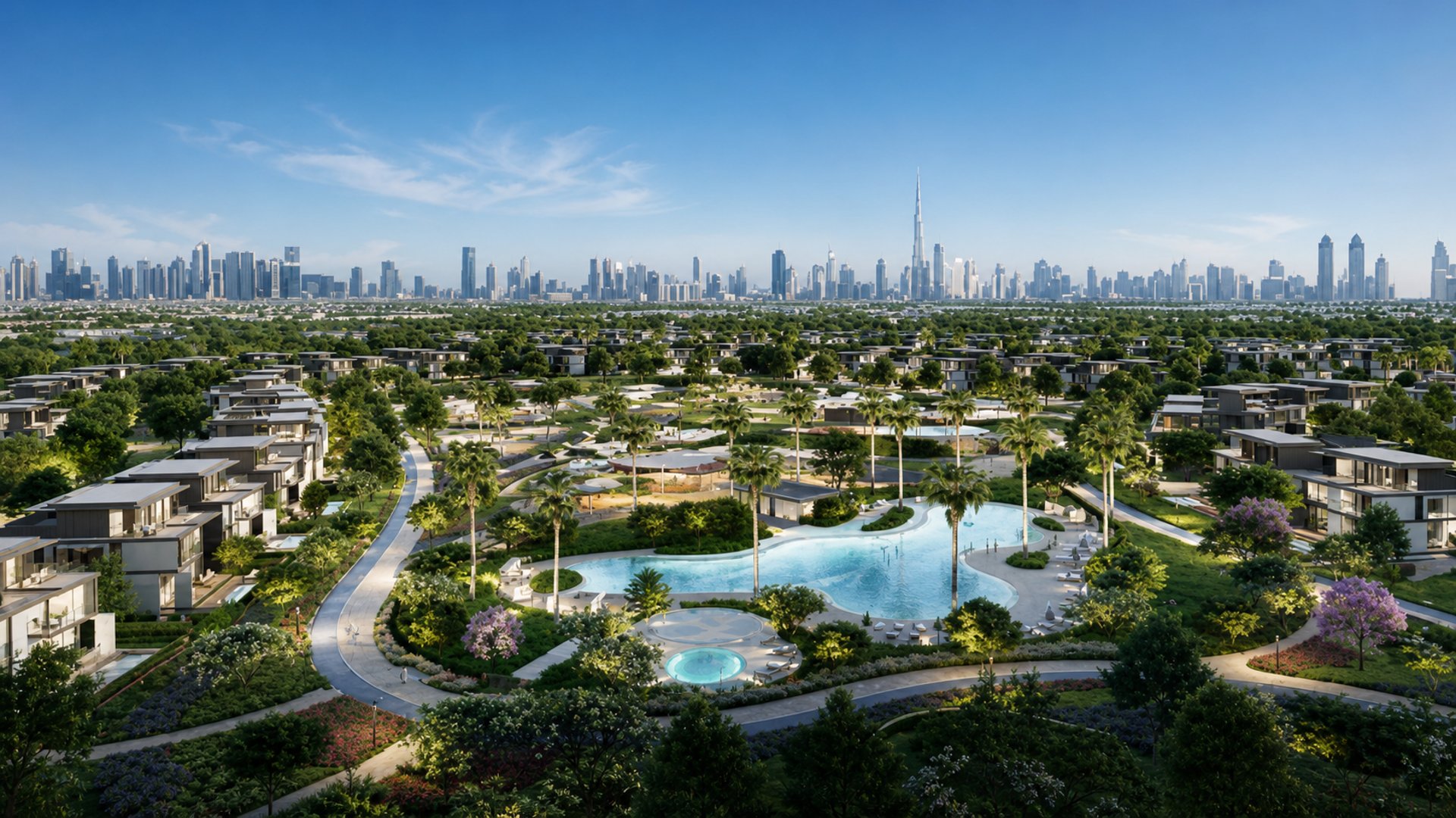 Dubai Hills Estate，迪拜：别墅主导 · 家庭导向区域环境