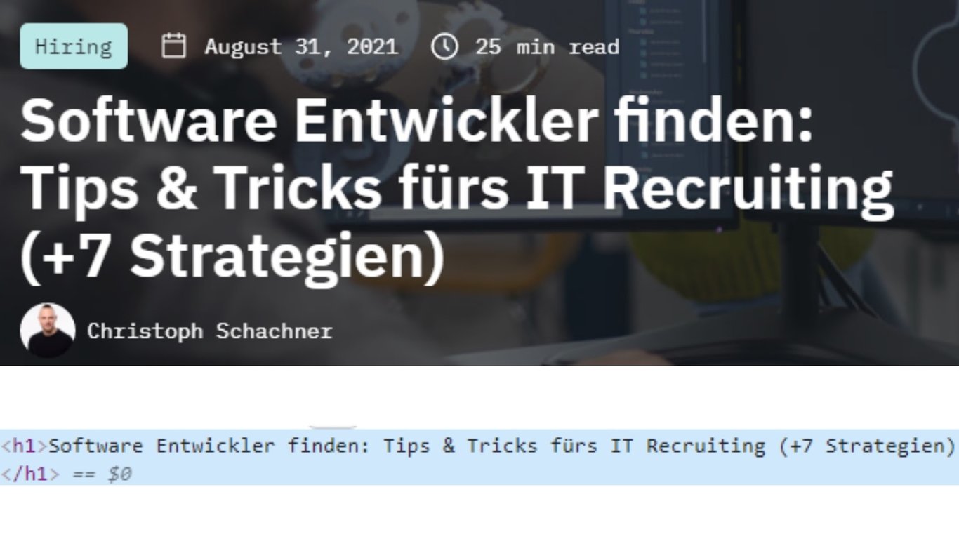 H1 Überschrift am Beispiel von WeAreDevelopers