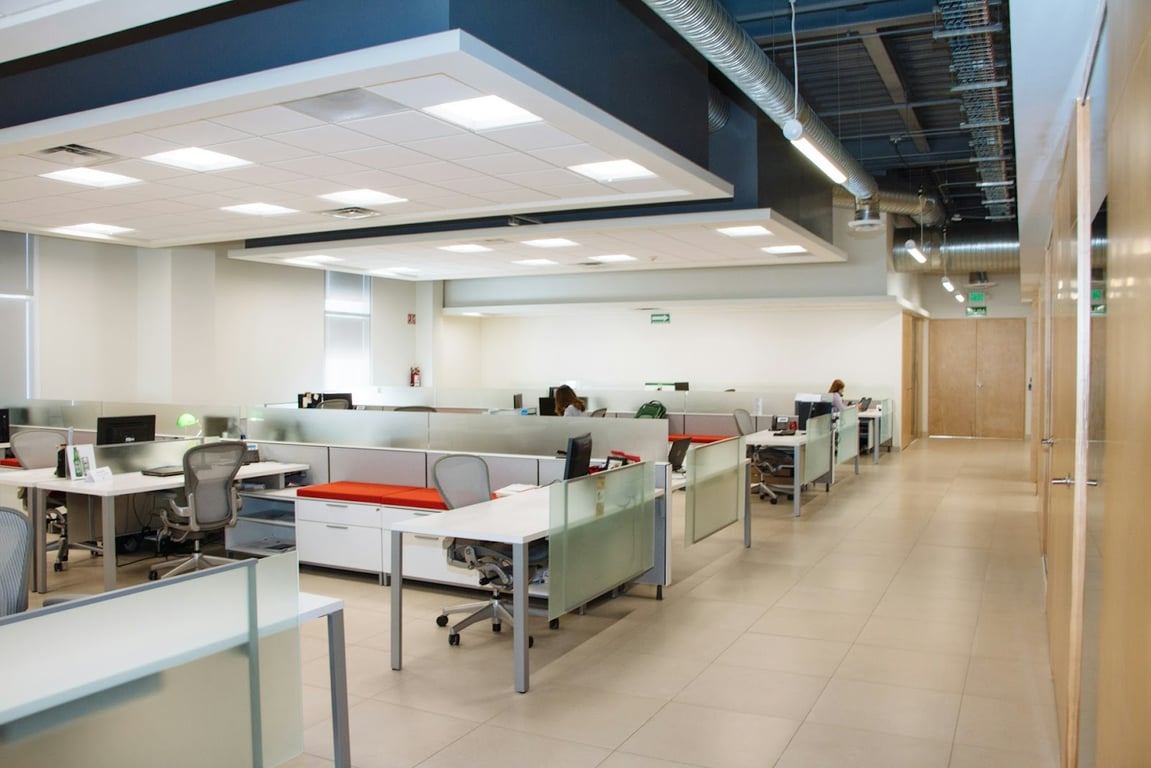 An near-empty office after everyone left after being forced to return to work