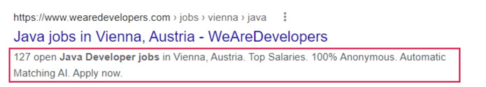 Beispiel einer Meta Description