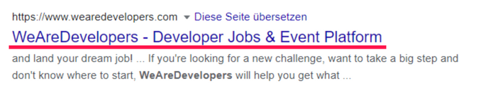 Beispiel eines Meta Title Tags