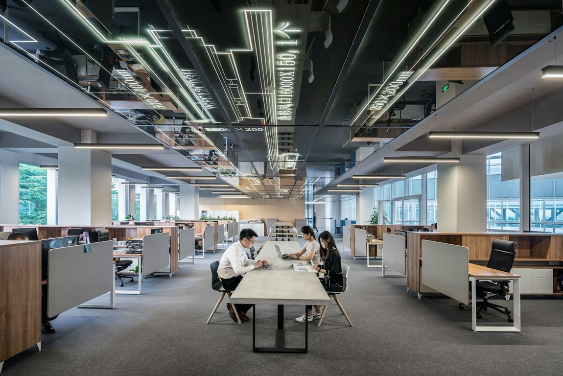  A landscape shot of a tech company office