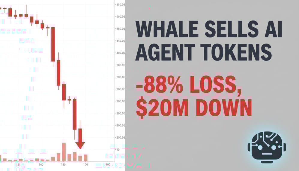 Whale Sells AI Agent Tokens at $20M Loss After 88% Market Drop