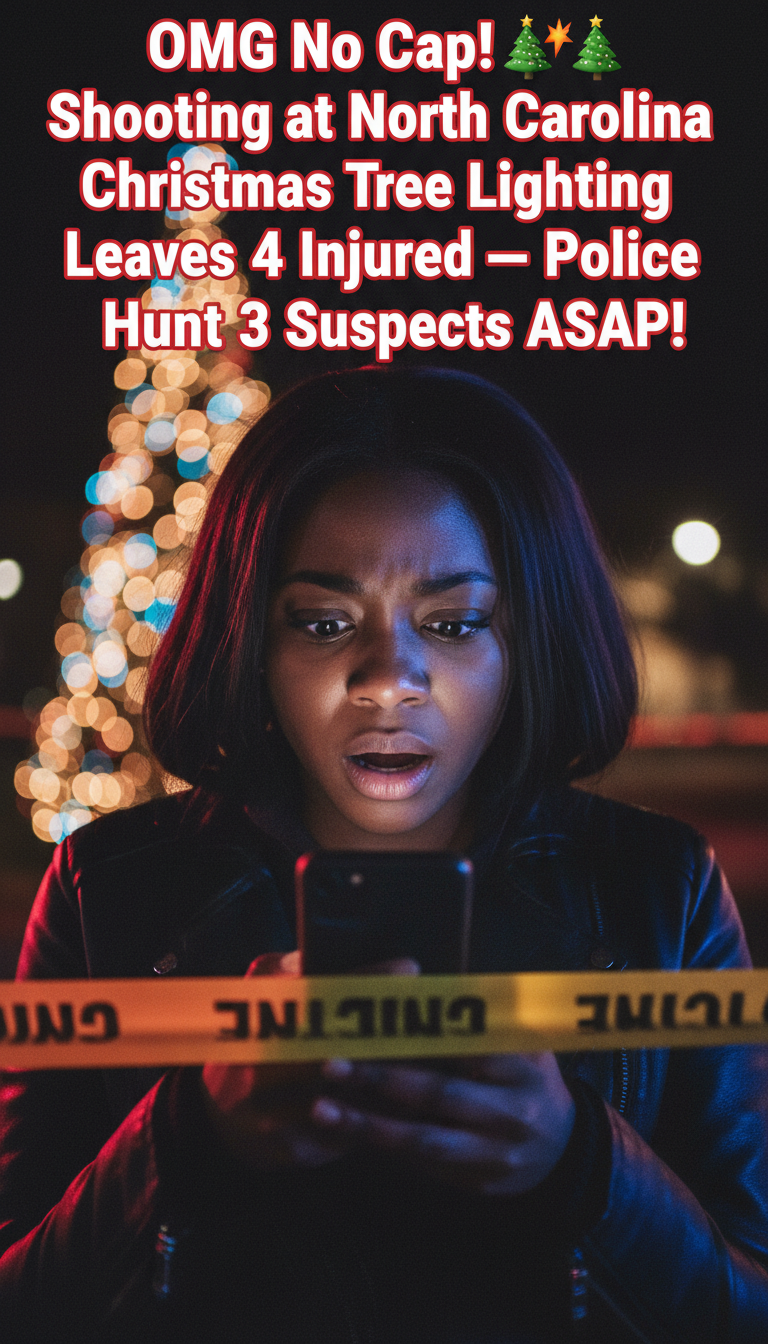 OMG No Cap! 🎄💥 Shooting at North Carolina Christmas Tree Lighting Leaves 4 Injured — Police Hunt 3 Suspects ASAP!