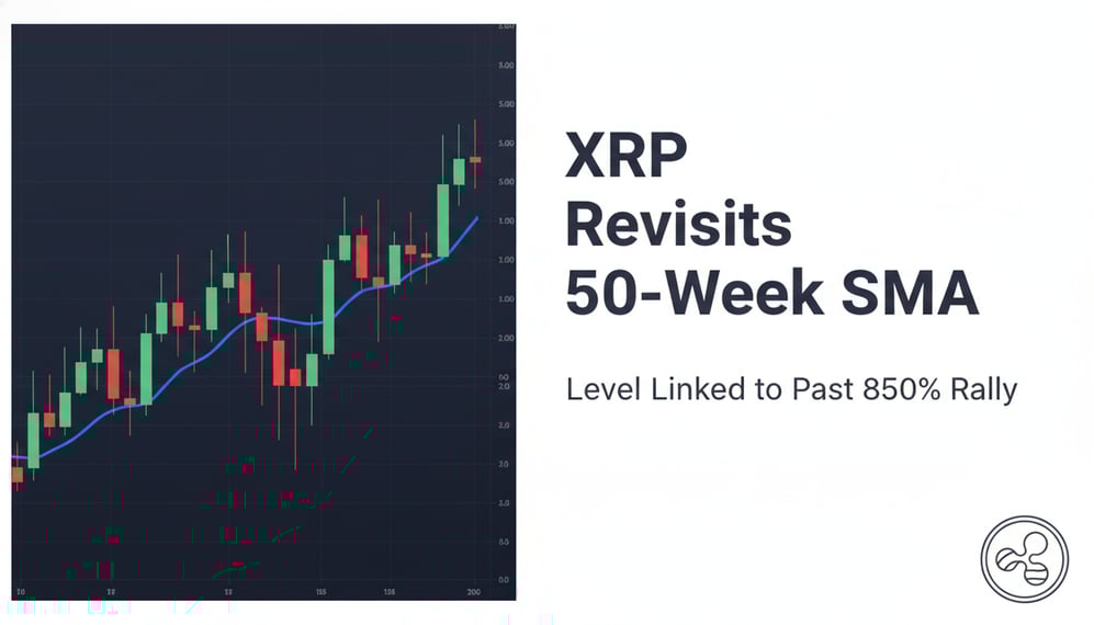 Ripple’s XRP Revisits Key 50-Week SMA Zone Linked to Past 850% Rally