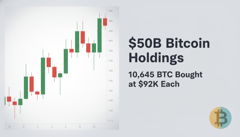 Strategy’s Bitcoin Holdings Surpass $50B After Buying 10,645 BTC at $92K Each