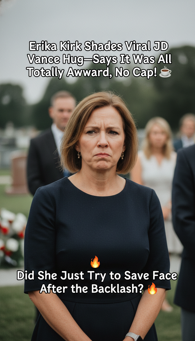 Erika Kirk Shades Viral JD Vance Hug—Says It Was All Totally Awkward, No Cap! ☕🔥 Did She Just Try to Save Face After the Backlash?!