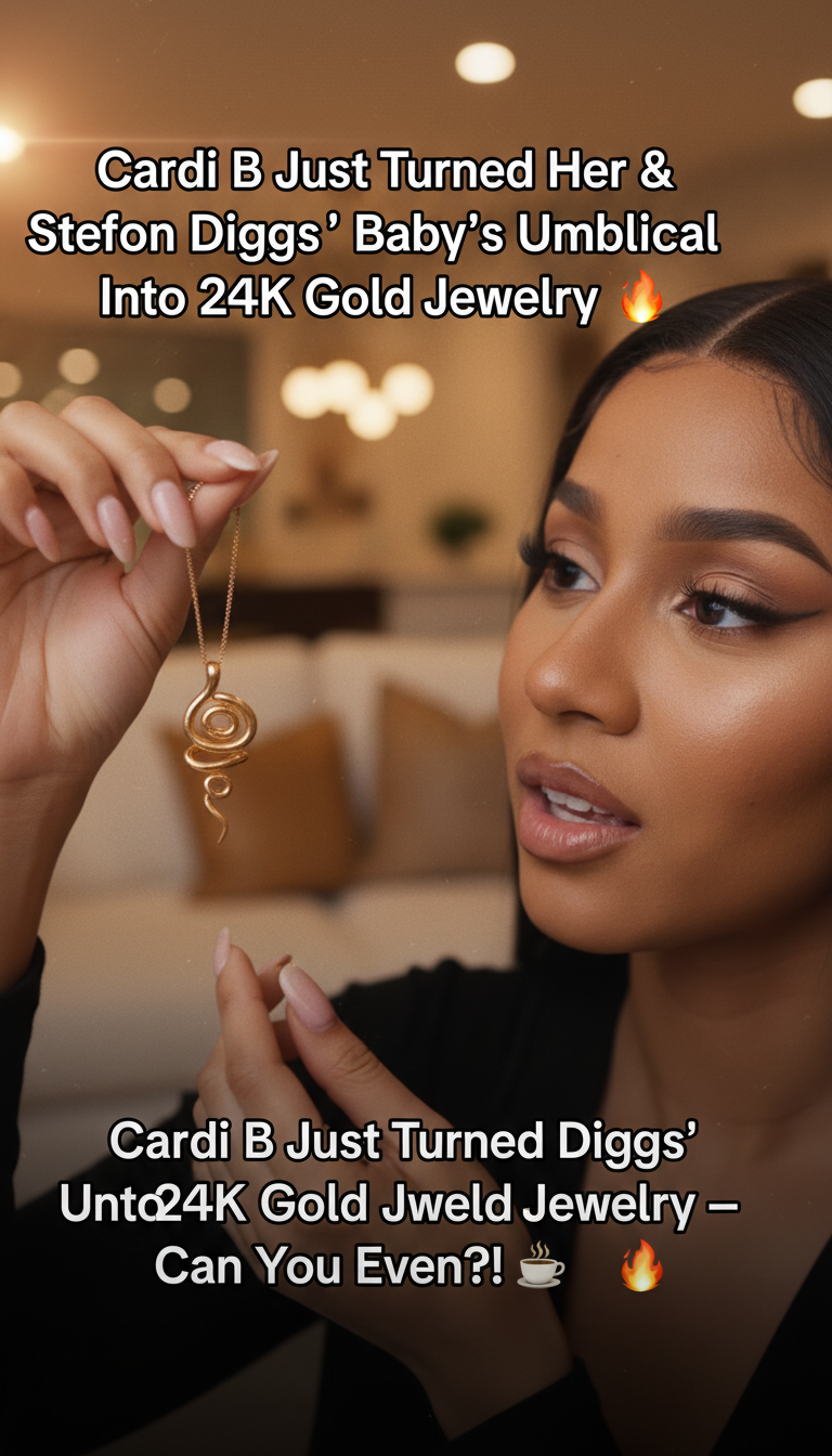 Cardi B Just Turned Her & Stefon Diggs’ Baby’s Umbilical Cord Into 24K Gold Jewelry — Can You Even?! ☕🔥