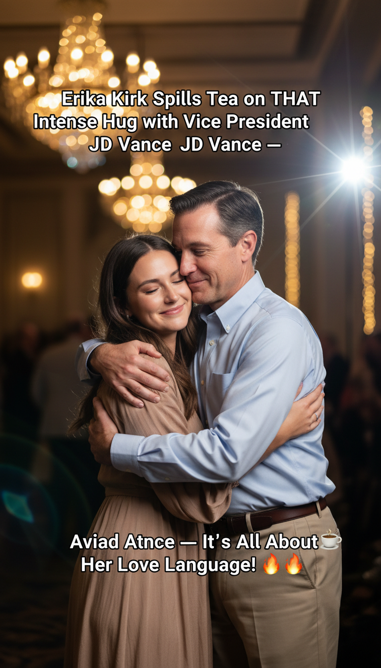 Erika Kirk Spills Tea on THAT Intense Hug with Vice President JD Vance — It’s All About Her Love Language! ☕🔥