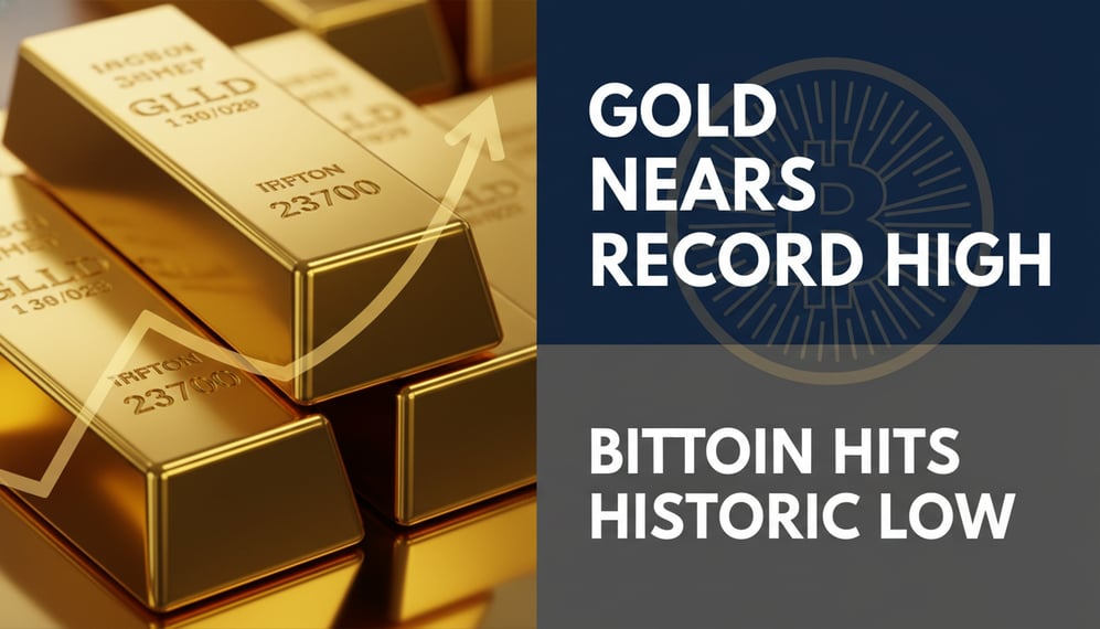 Gold Nears Record High as Bitcoin Hits Historic Low: Is Rotation Coming?