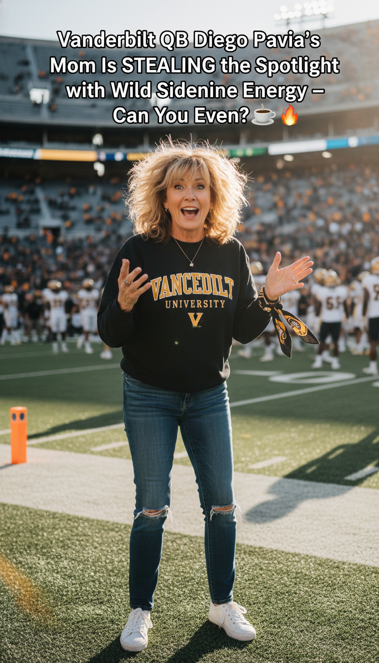 Vanderbilt QB Diego Pavia’s Mom Is STEALING the Spotlight with Wild Sideline Energy — Can You Even?! ☕🔥