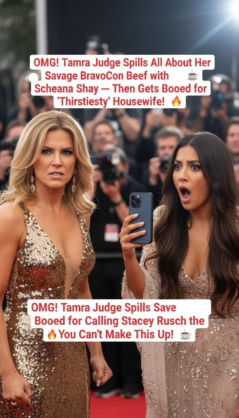 OMG! Tamra Judge Spills All About Her Savage BravoCon Beef with Scheana Shay — Then Gets Booed for Calling Stacey Rusch the ‘Thirstiest’ Housewife! 🔥☕ You Can’t Make This Up!