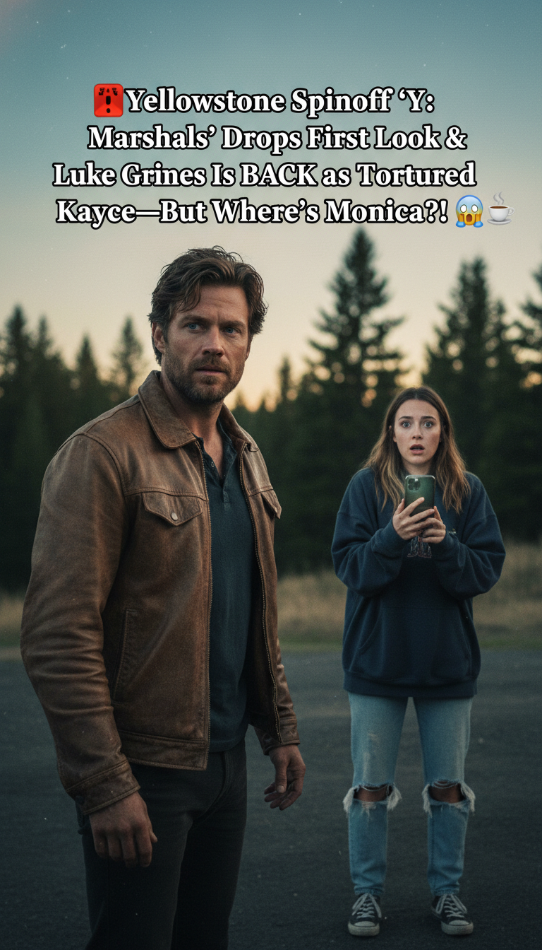 🚨Yellowstone Spinoff ‘Y: Marshals’ Drops First Look & Luke Grimes Is BACK as Tortured Kayce—But Where’s Monica?! 😱☕️