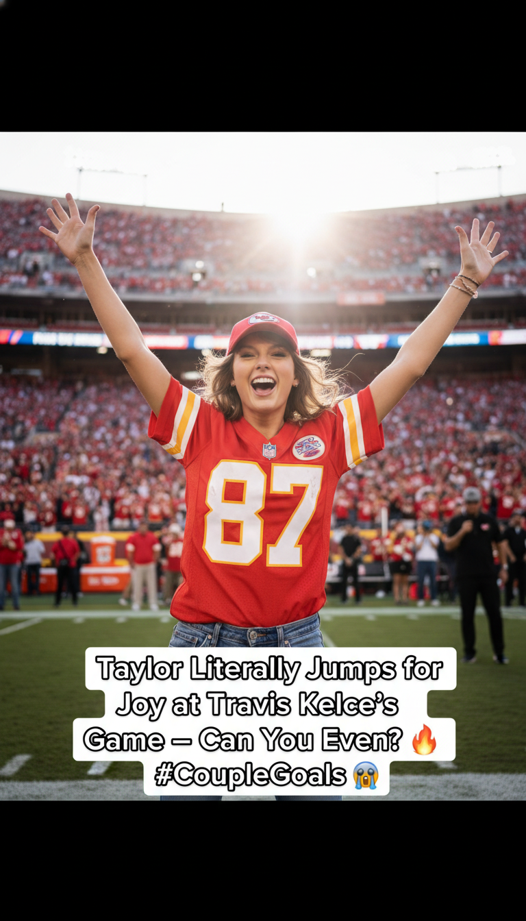 Taylor Swift Literally Jumps for Joy at Travis Kelce’s Game — Can You Even?! 😱🔥 #CoupleGoals