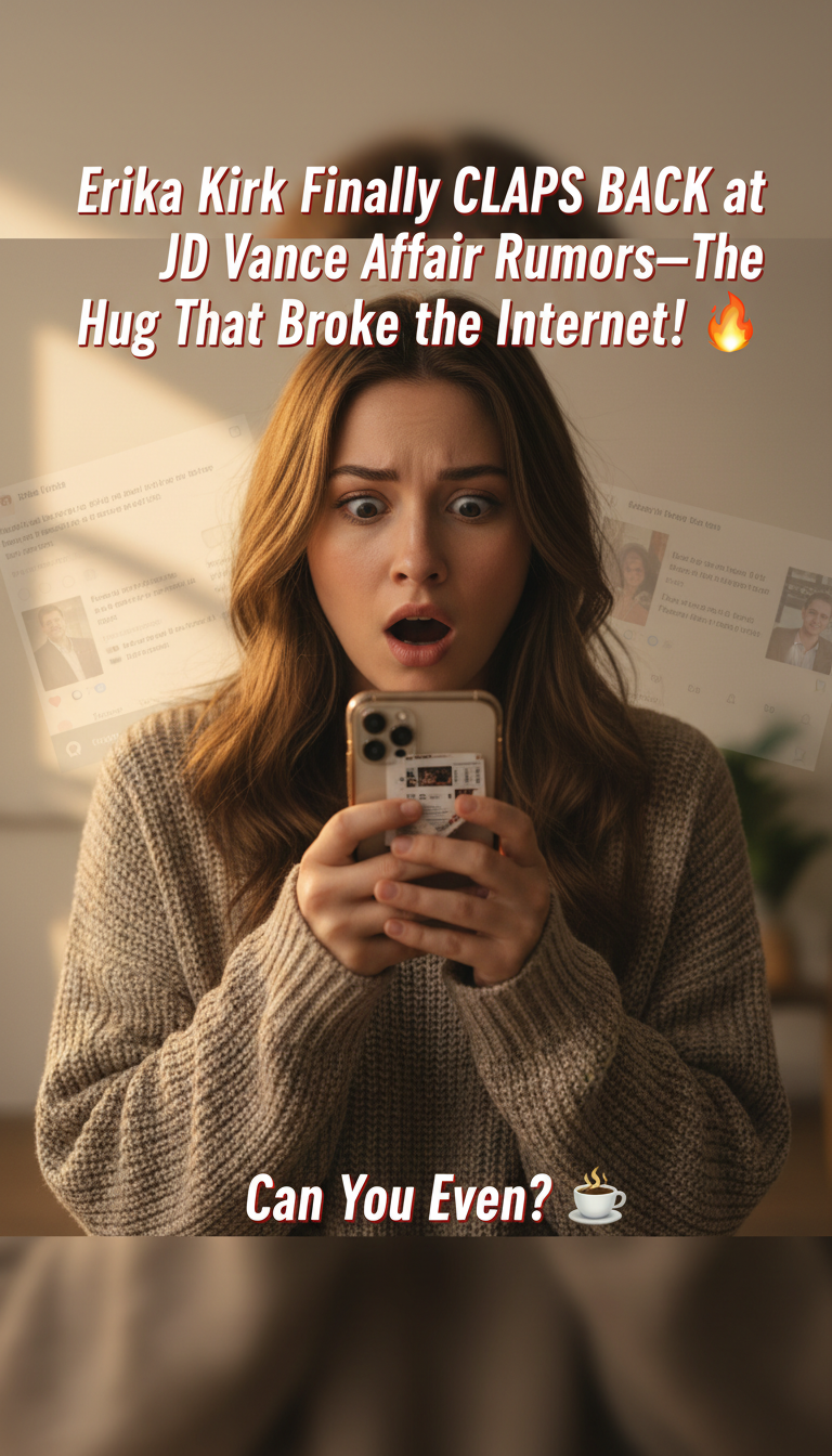 Erika Kirk Finally CLAPS BACK at JD Vance Affair Rumors—The Hug That Broke the Internet! ☕🔥 Can You Even?!