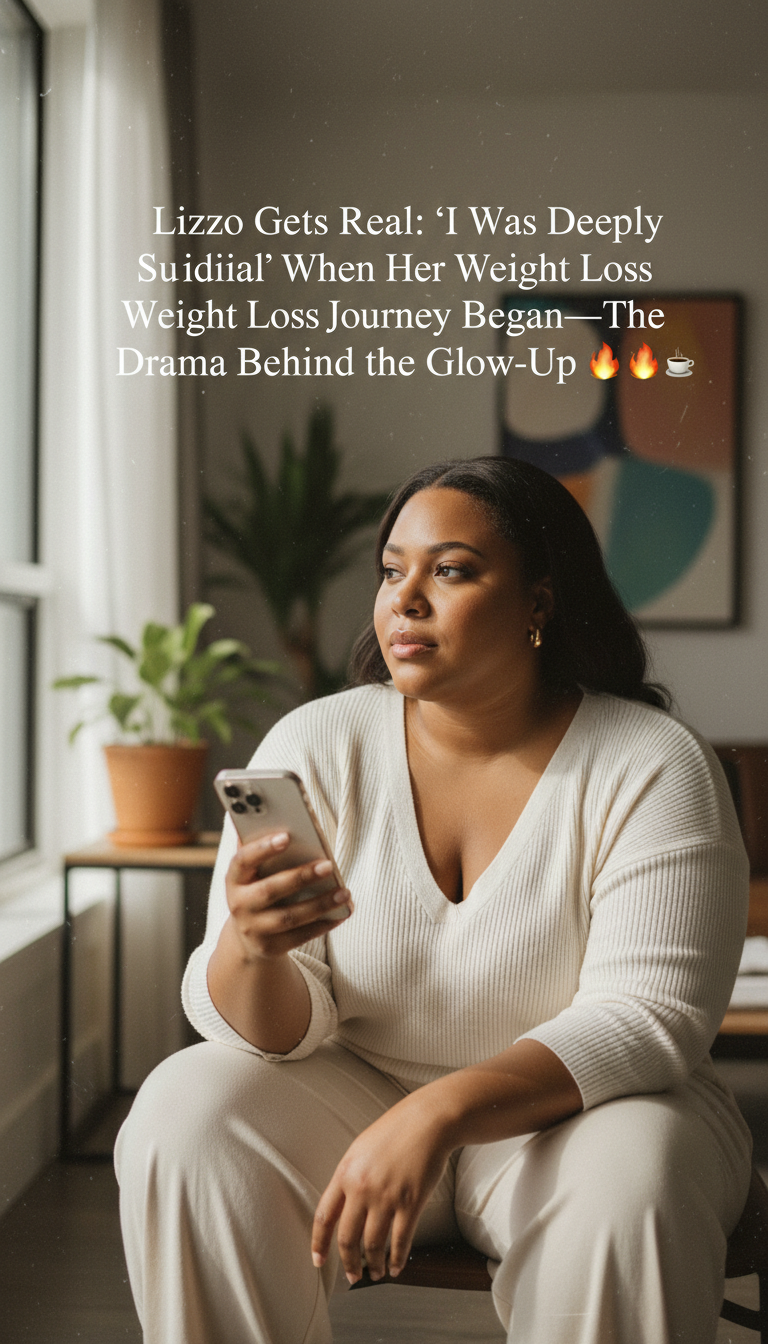 Lizzo Gets Real: ‘I Was Deeply Suicidal’ When Her Weight Loss Journey Began—The Drama Behind the Glow-Up ☕🔥