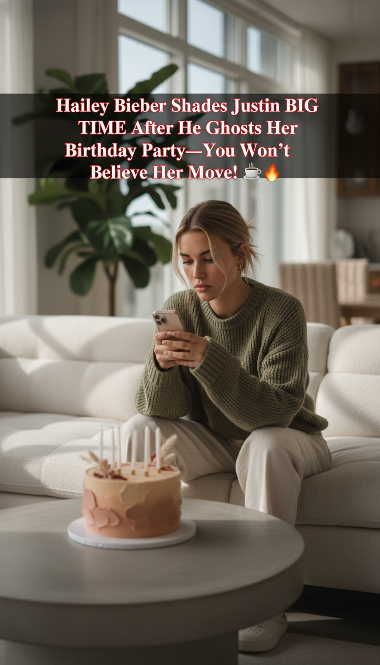 Hailey Bieber Shades Justin BIG TIME After He Ghosts Her Birthday Party—You Won’t Believe Her Move! ☕🔥