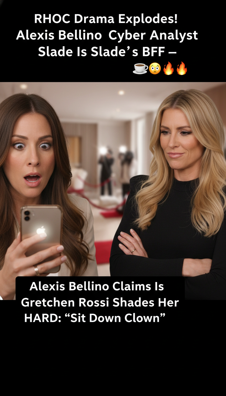 RHOC Drama Explodes! Alexis Bellino Claims Cyber Analyst Is Slade’s BFF — Gretchen Rossi Shades Her HARD: “Sit Down Clown” ☕🔥😳