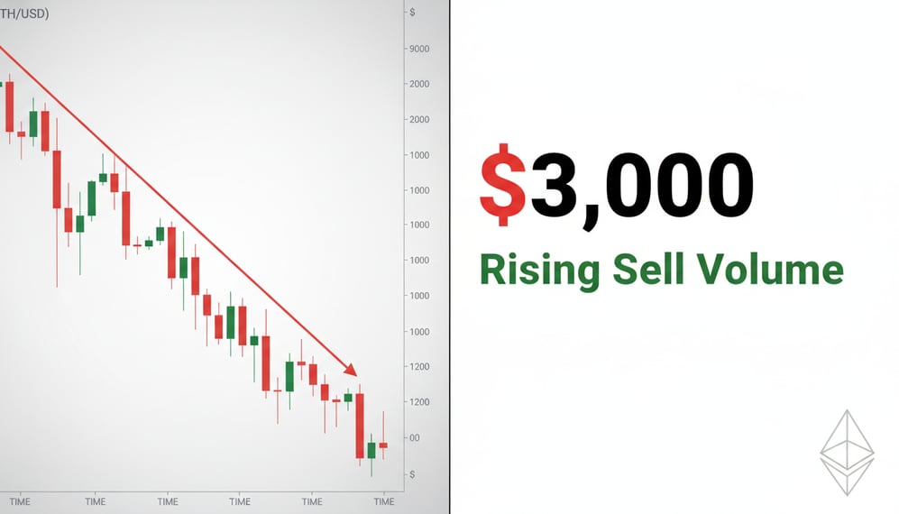 Why Is Ethereum Price Dropping to $3,000 Amid Rising Taker Sell Volume?