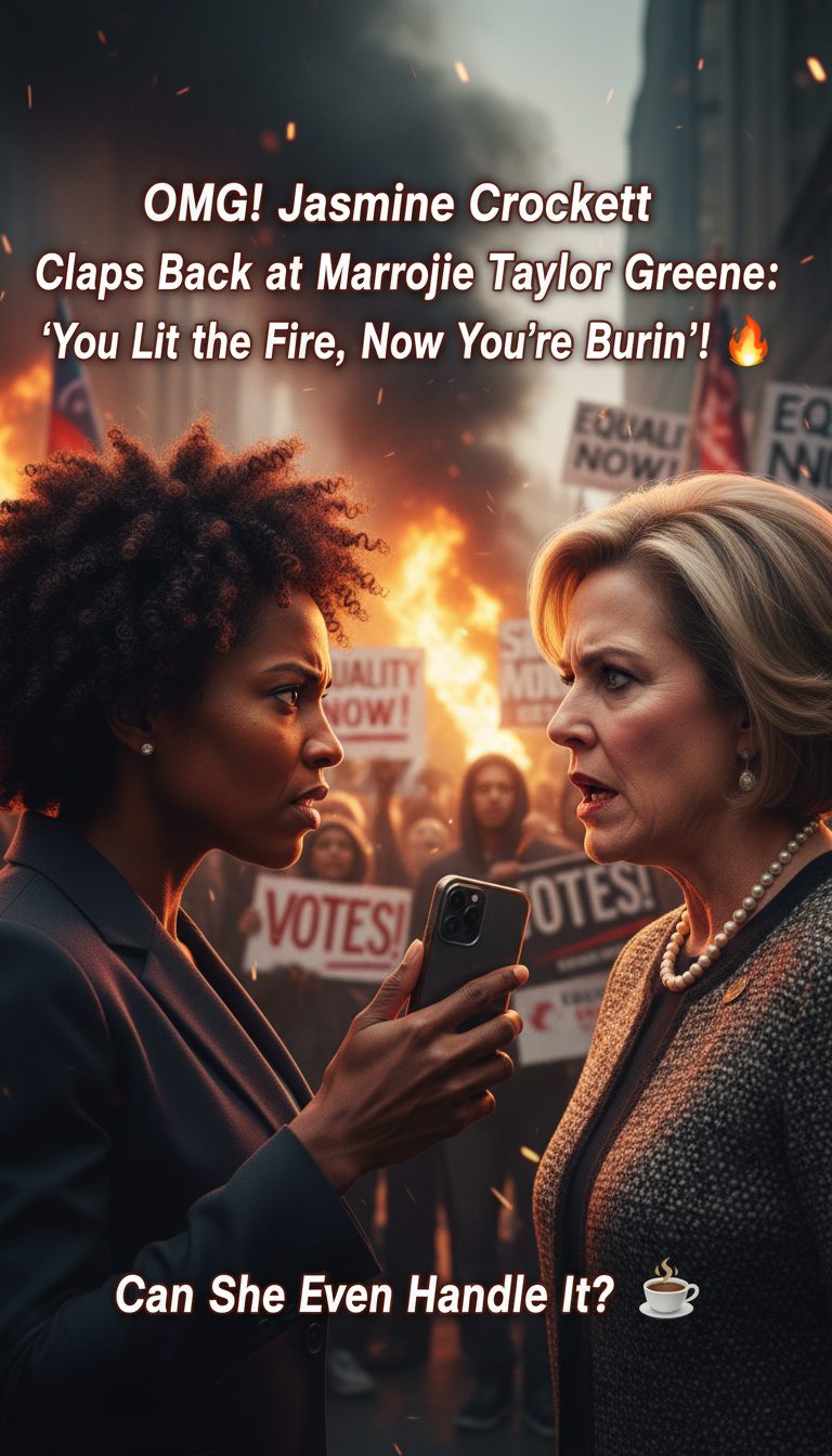 OMG! Jasmine Crockett Claps Back at Marjorie Taylor Greene: ‘You Lit the Fire, Now You’re Burnin’!’ 🔥☕ Can She Even Handle It?!