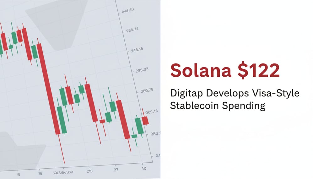 Why Is Solana Sliding to $122 While Digitap Develops Visa-Style Stablecoin Spending?