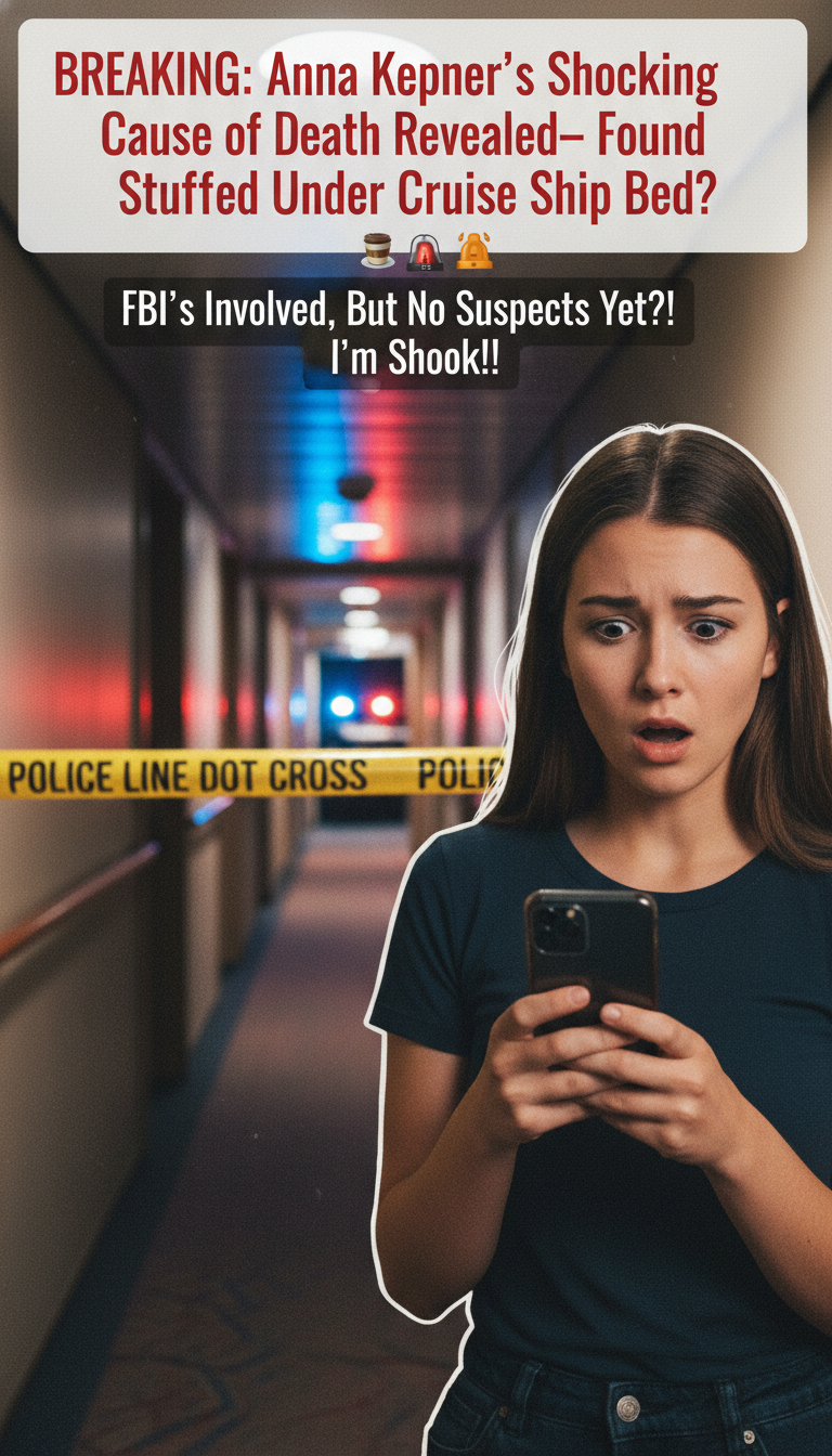 BREAKING: Anna Kepner’s Shocking Cause of Death Revealed—Found Stuffed Under Cruise Ship Bed?! ☕🚨 FBI’s Involved, But No Suspects Yet?! I’m Shook!!