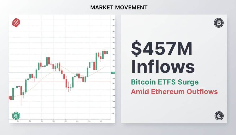 Bitcoin ETFs Attract $457M Amid Ethereum Outflows: What’s Driving the Shift?