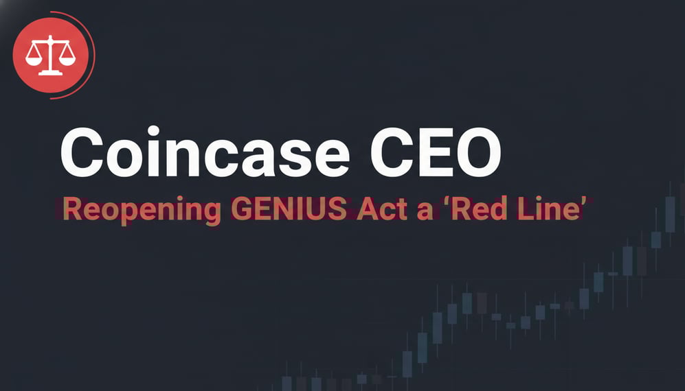 Coinbase CEO Warns Reopening GENIUS Act Is a ‘Red Line’ Amid Bank Lobbying