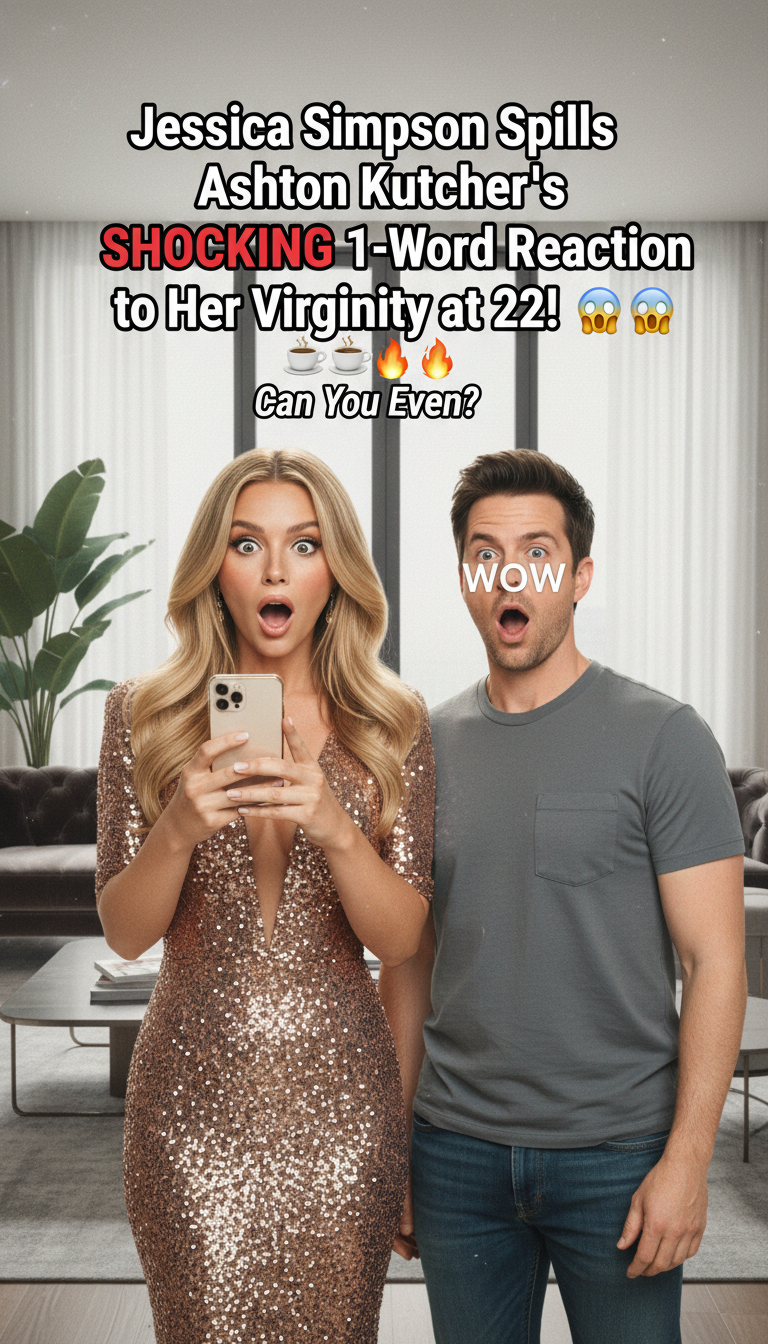 Jessica Simpson Spills Ashton Kutcher’s SHOCKING 1-Word Reaction to Her Virginity at 22! 😱☕🔥 Can You Even?!