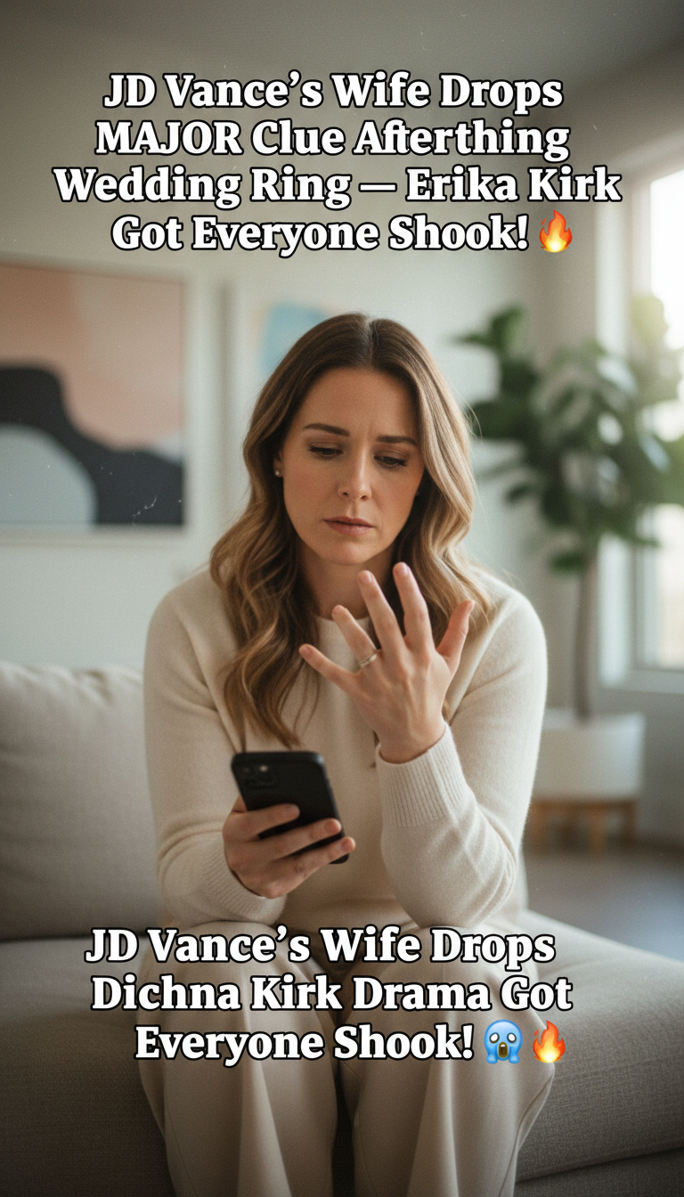 JD Vance’s Wife Drops MAJOR Clue After Ditching Wedding Ring — Erika Kirk Drama Got Everyone Shook! 😱🔥☕