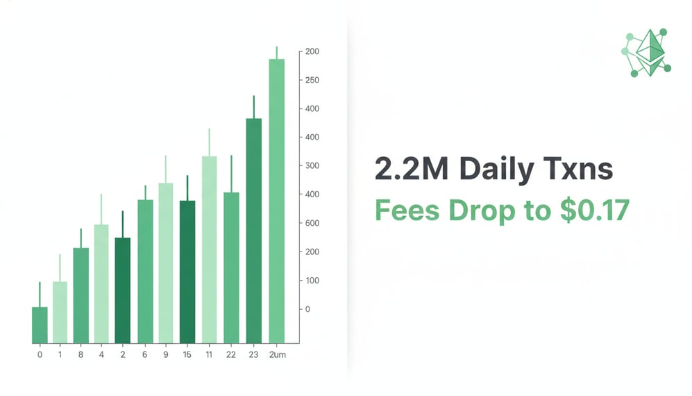 Ethereum Layer 1 Transactions Reach 2.2 Million Daily as Fees Drop to 17 Cents