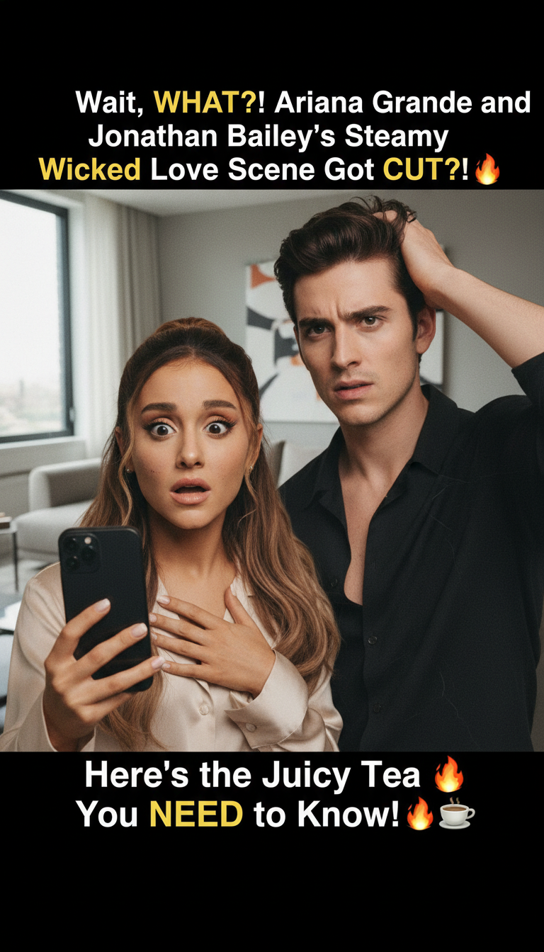 Wait, WHAT?! Ariana Grande and Jonathan Bailey’s Steamy Wicked Love Scene Got CUT?! ☕🔥 Here’s the Juicy Tea You NEED to Know!