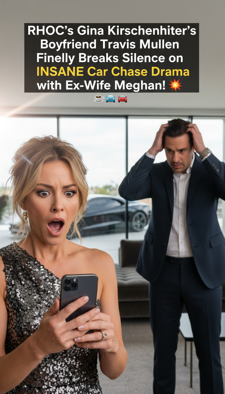 RHOC’s Gina Kirschenheiter’s Boyfriend Travis Mullen Finally Breaks Silence on INSANE Car Chase Drama with Ex-Wife Meghan! ☕🚗💥