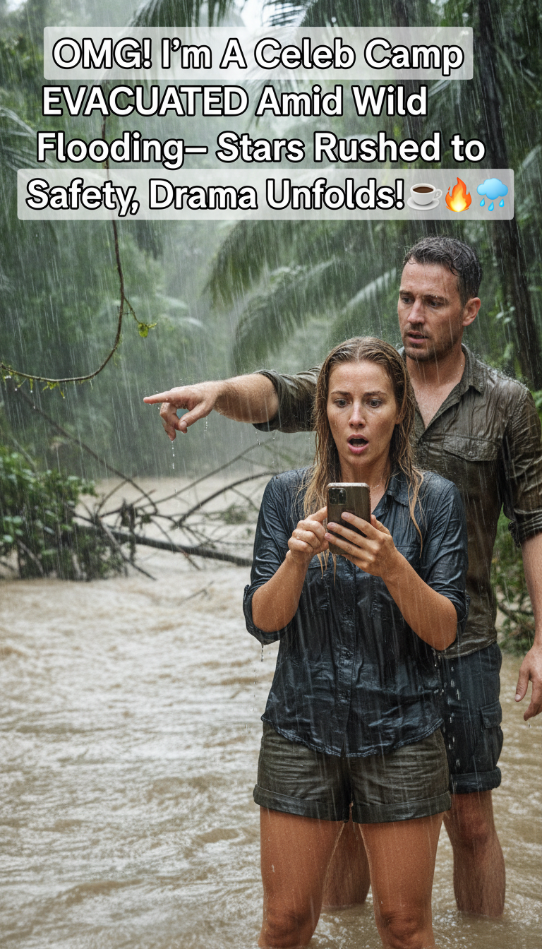 OMG! I'm A Celeb Camp EVACUATED Amid Wild Flooding—Stars Rushed to Safety, Drama Unfolds! ☕🔥🌧️