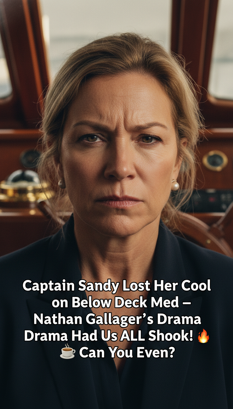 Captain Sandy Lost Her Cool on Below Deck Med — Nathan Gallagher’s Drama Had Us ALL Shook! ☕🔥 Can You Even?!