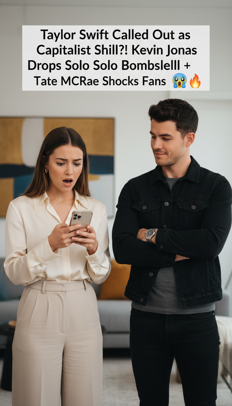 Taylor Swift Called Out as Capitalist Shill?! Kevin Jonas Drops Solo Bombshell + Tate McRae Shocks Fans 😱☕🔥