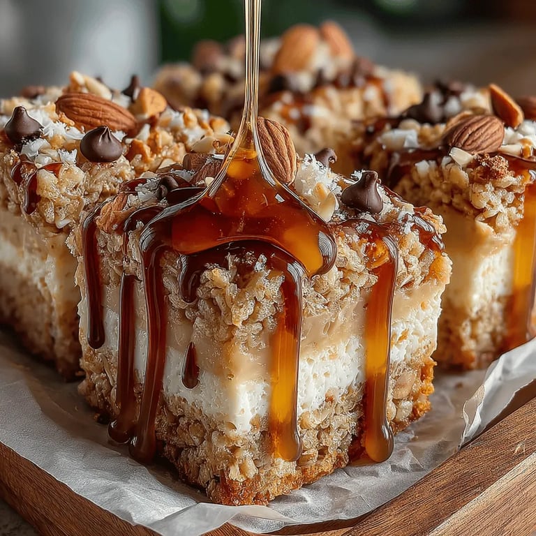 Nutty Delight No-Bake Almond Butter Rice Squares Recipe close up showing texture and detail
