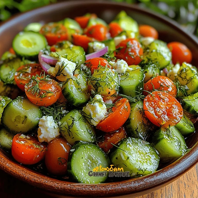 Zesty Lemon Cucumber Feta Salad: A Refreshing Delight close up showing texture and detail