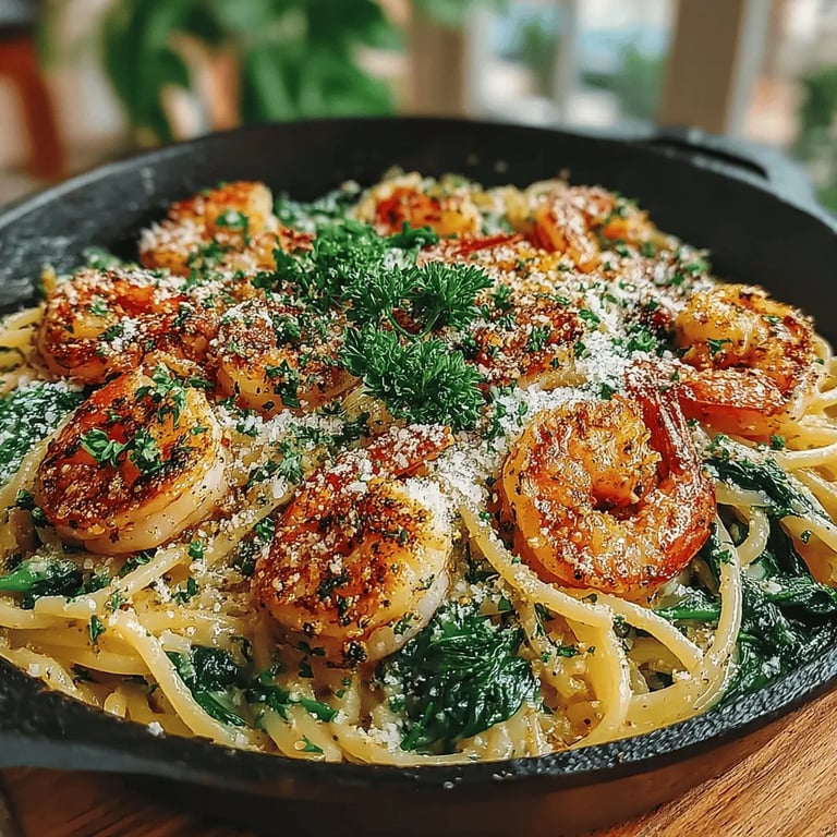 Zesty Lemon Garlic Shrimp with Spinach Pasta: A Refreshing Delight