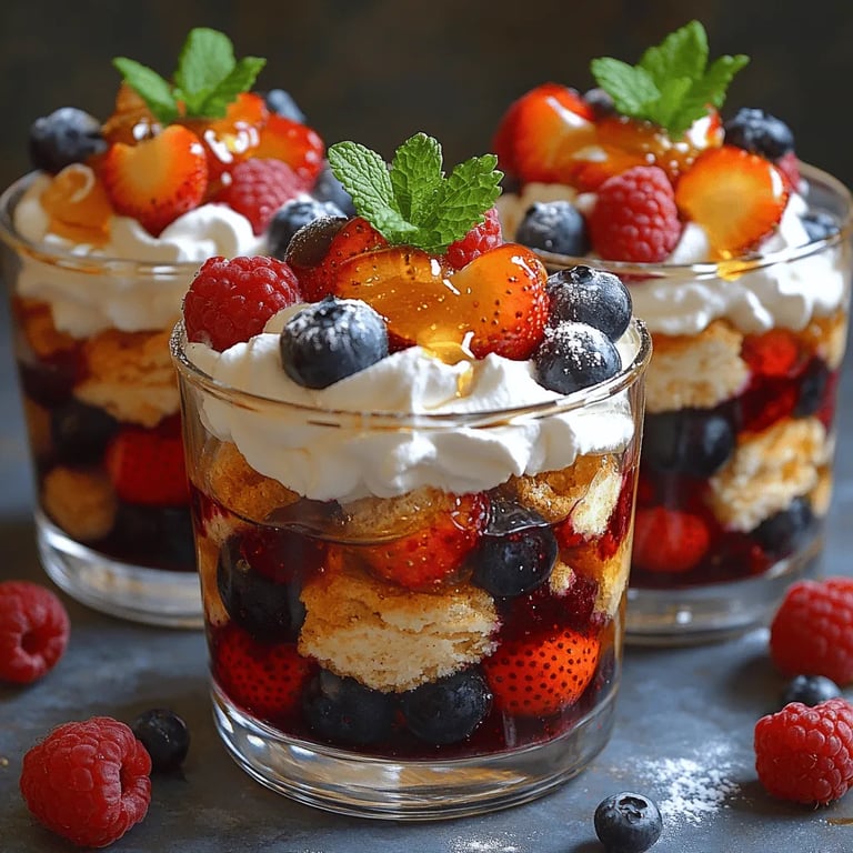 Indulge in Sweetness: Honey Berry Shortcake Trifles Recipe close up showing texture and detail