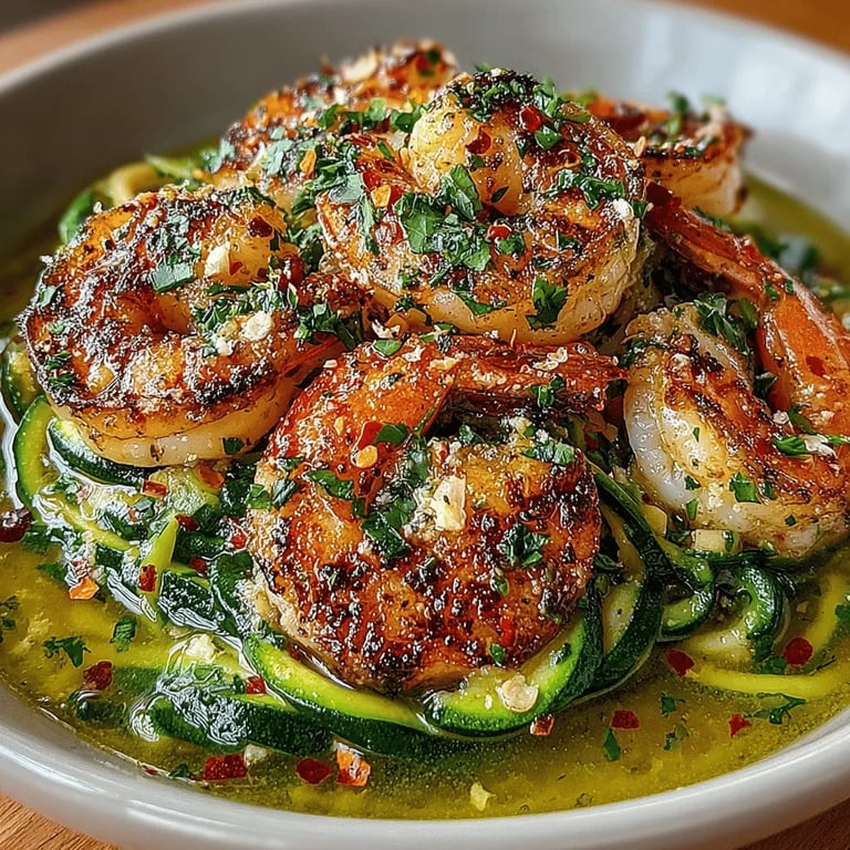 Zesty Lemon Garlic Shrimp with Zoodles