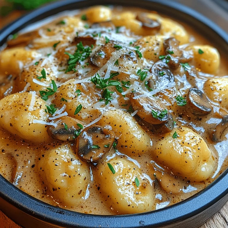 Creamy Mushroom Garlic Gnocchi