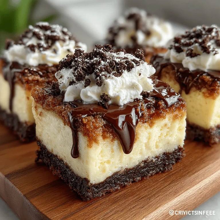 Oreo Cheesecake Dream Bars: A Decadent Delight close up showing texture and detail