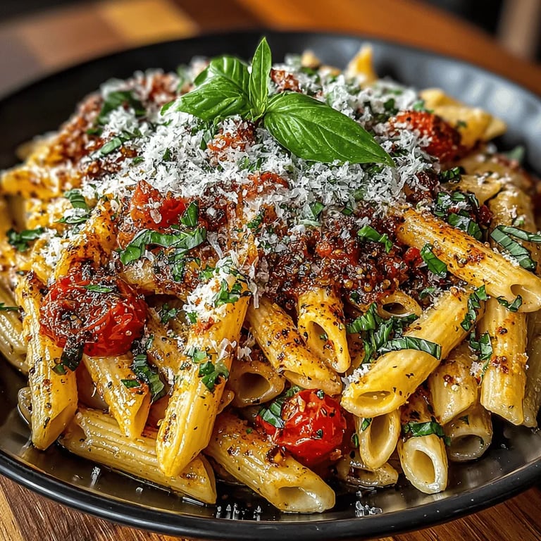Creamy Tomato Basil Pasta Recipe: A Culinary Delight close up showing texture and detail